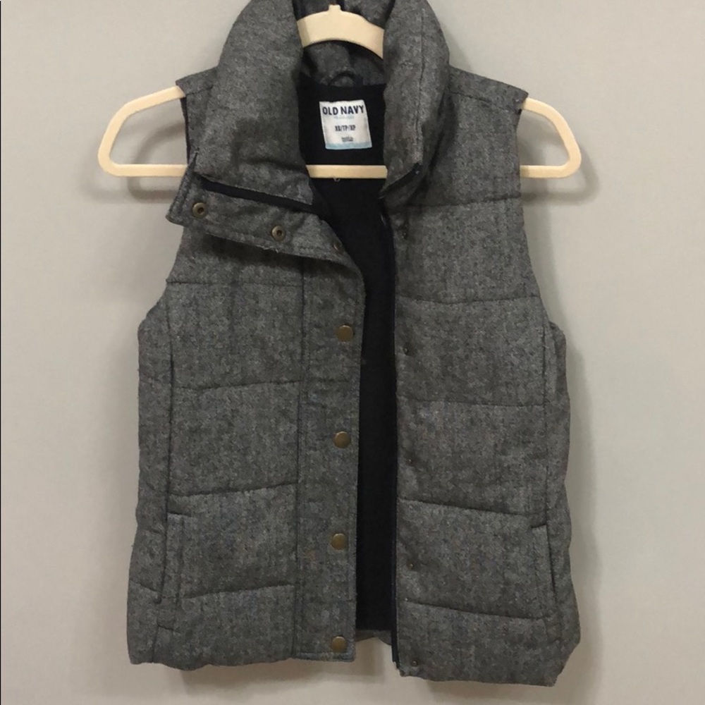 Tweed puff vest